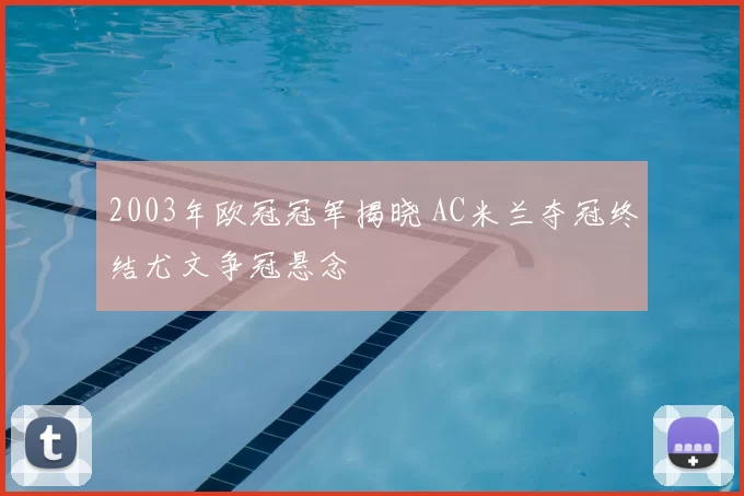 2003年欧冠冠军揭晓 AC米兰夺冠终结尤文争冠悬念